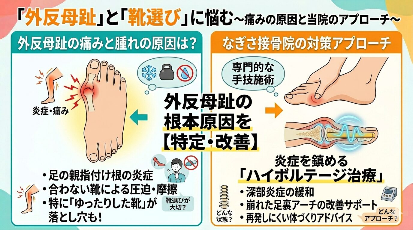 【外反母趾】腫れて痛い人向け！靴の選び方