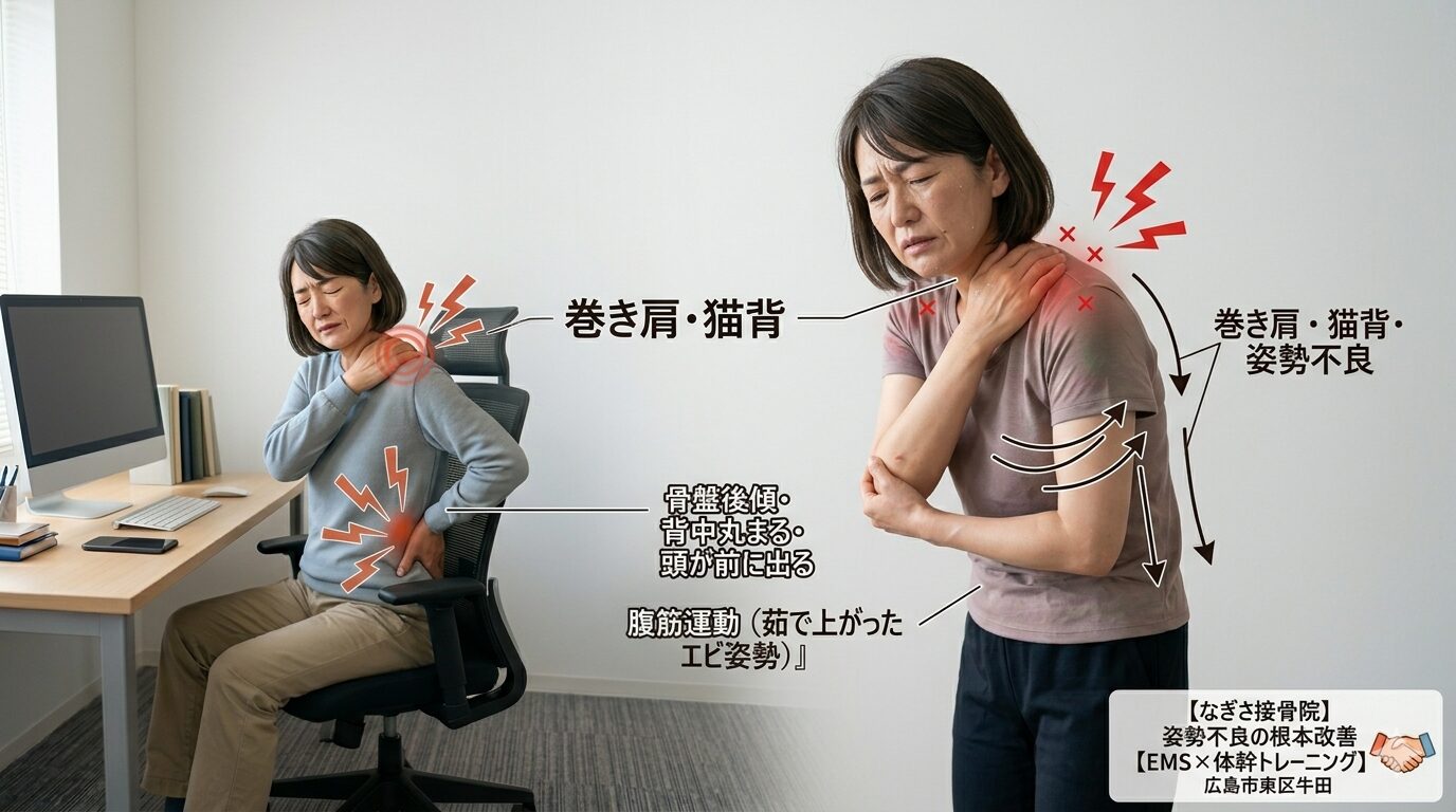 実は知っているようで知らない。巻き肩と体幹の話